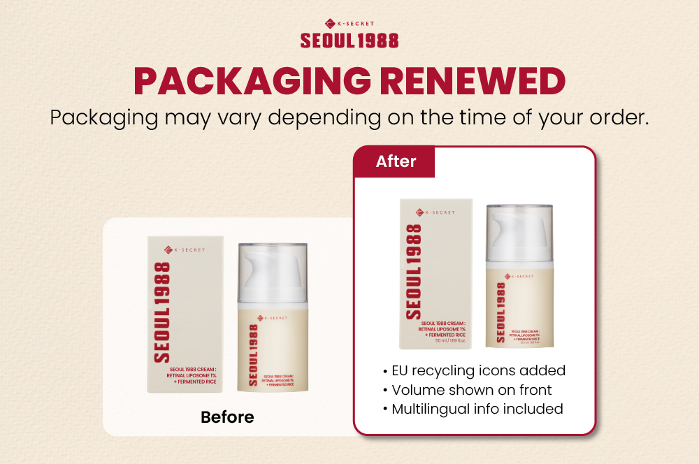 K-secret Seoul 1988 Retinal Lipo Cream 1% + Fermented Rice 50ml For Anti-aging, Wrinkle Care & Firming