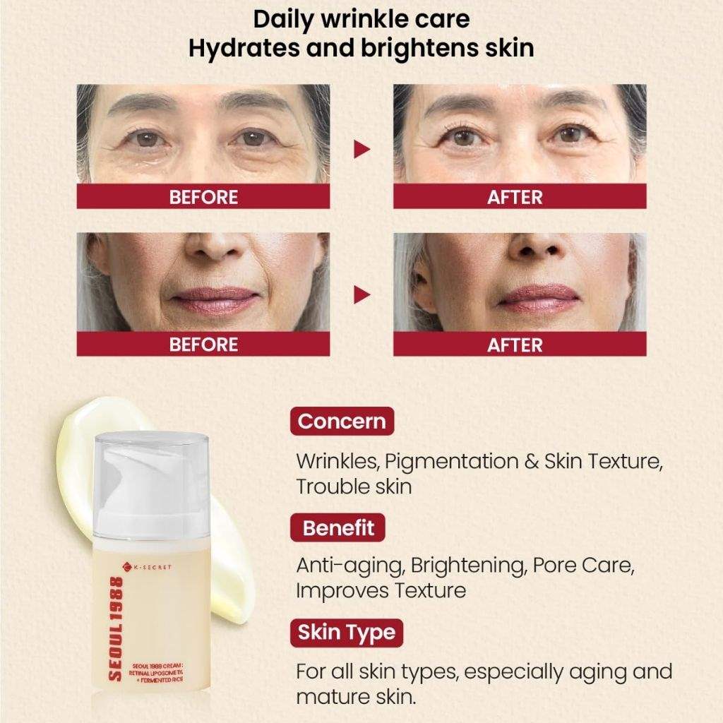 K-secret Seoul 1988 Retinal Lipo Cream 1% + Fermented Rice 50ml For Anti-aging, Wrinkle Care & Firming