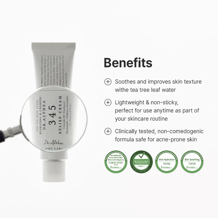 Dr. Althea 345 Relief Cream 50ml For Skin Barrier Repair, Soothing & Sensitive Skin Care