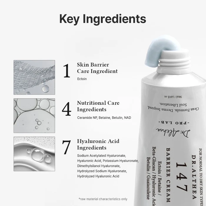Dr. Althea 147 Barrier Cream 50ml For Skin Barrier Repair, Long-lasting Hydration & Sensitive Skin