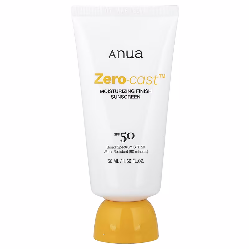 Anua Zero-cast Moisturizing Finish Sunscreen Spf50+ Pa++++ 50ml For Invisible Uv Protection & Daily Hydration