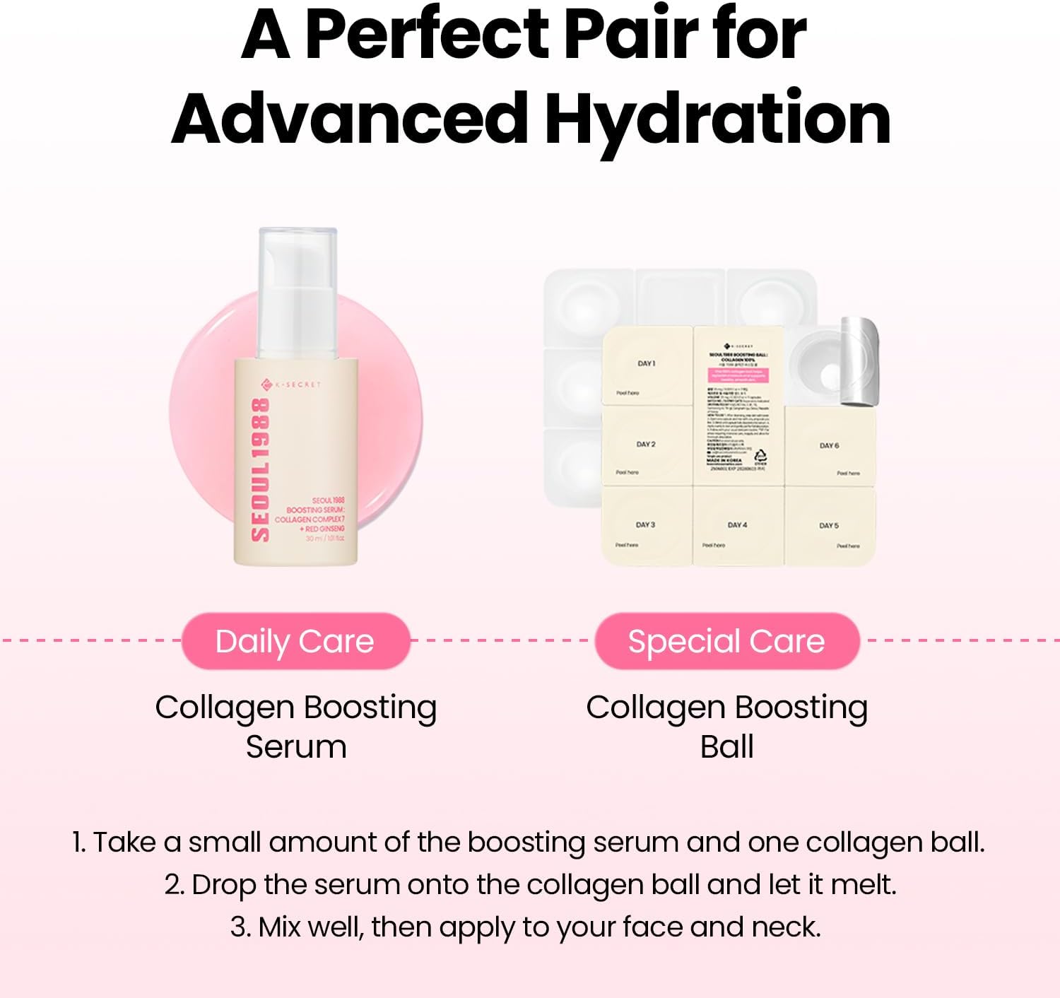 K-secret Seoul 1988 Boosting Serum Collagen Complex 7 + Red Ginseng 30ml For Firming, Elasticity & Skin Renewal