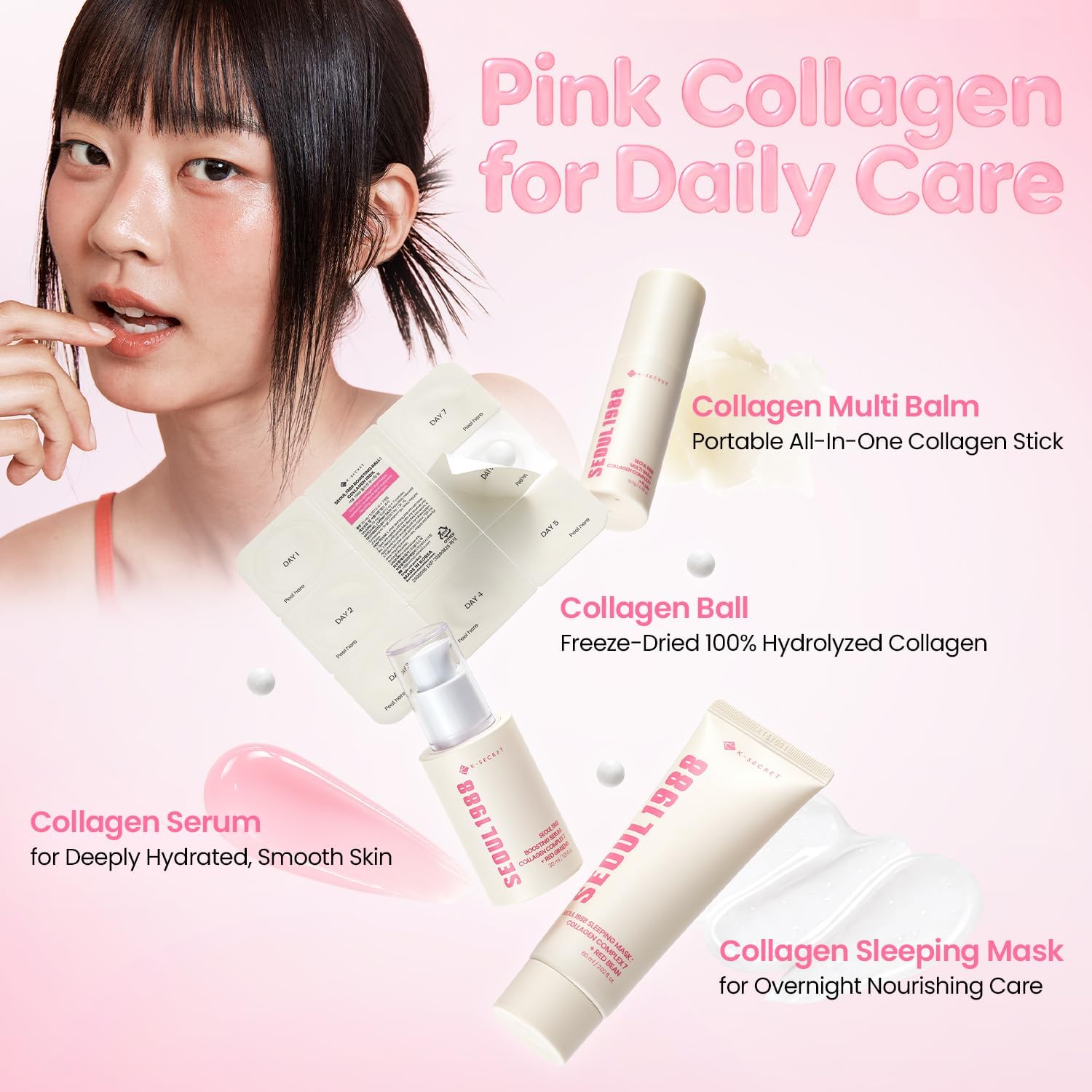 K-secret Seoul 1988 Boosting Serum Collagen Complex 7 + Red Ginseng 30ml For Firming, Elasticity & Skin Renewal