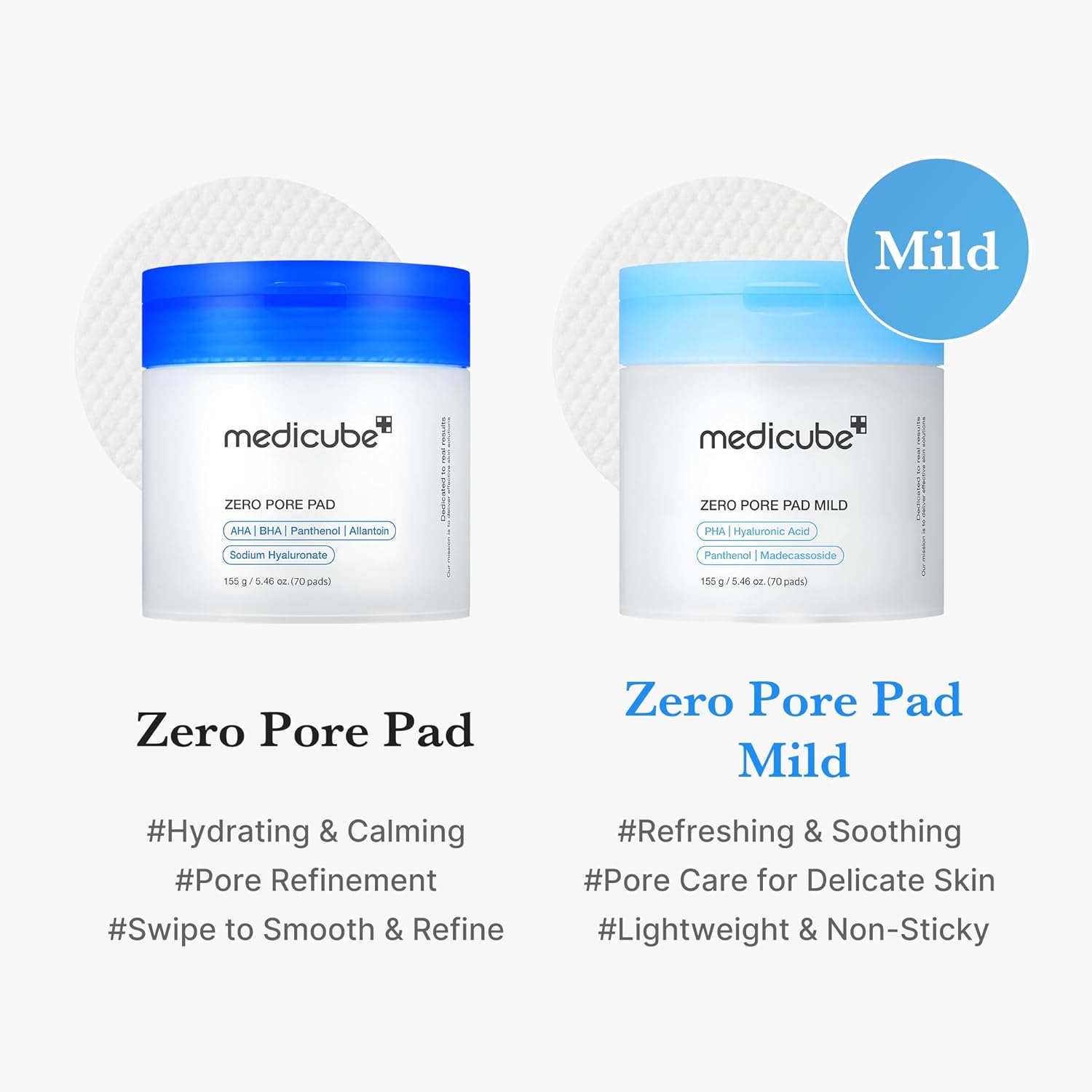 Medicube Zero Pore Pad 2.0 155g For Pore Refining, Gentle Exfoliation & Smoother Skin