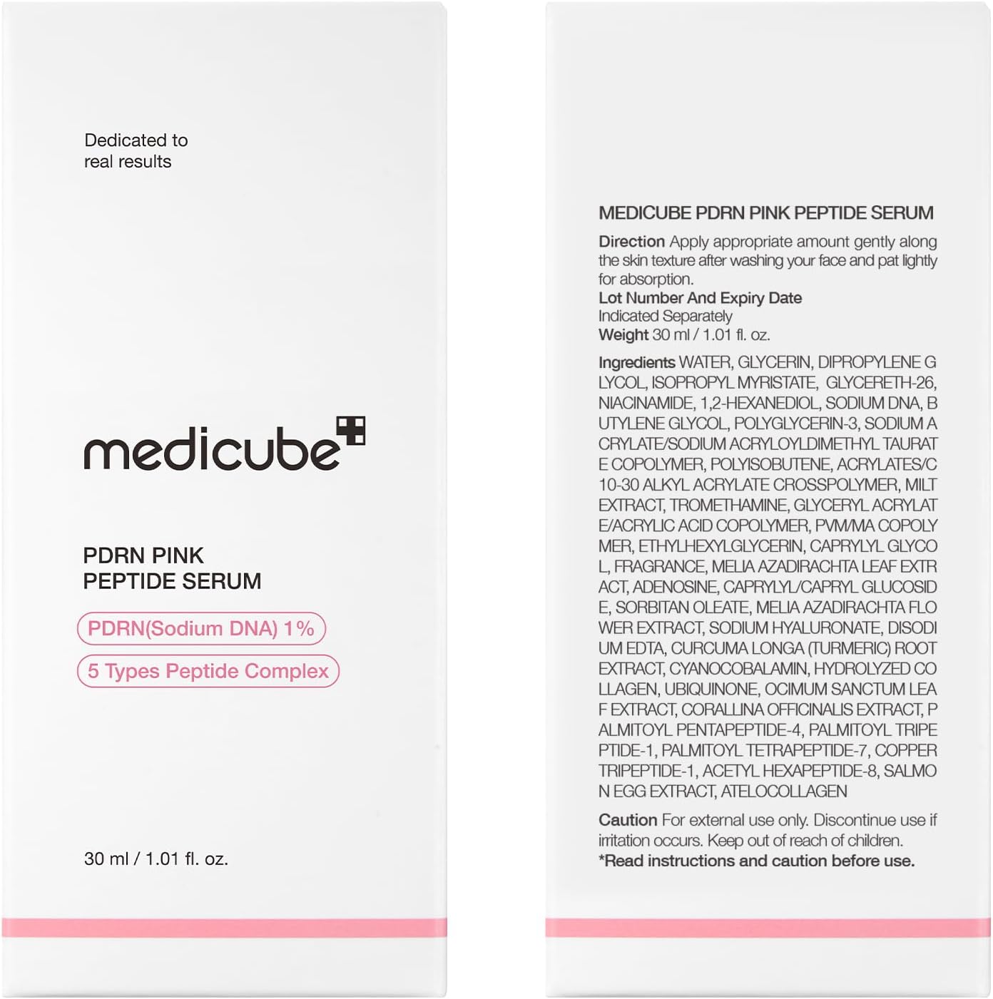 Medicube Pdrn Pink Peptide Serum 30ml For Skin Repair, Firming & Collagen Support