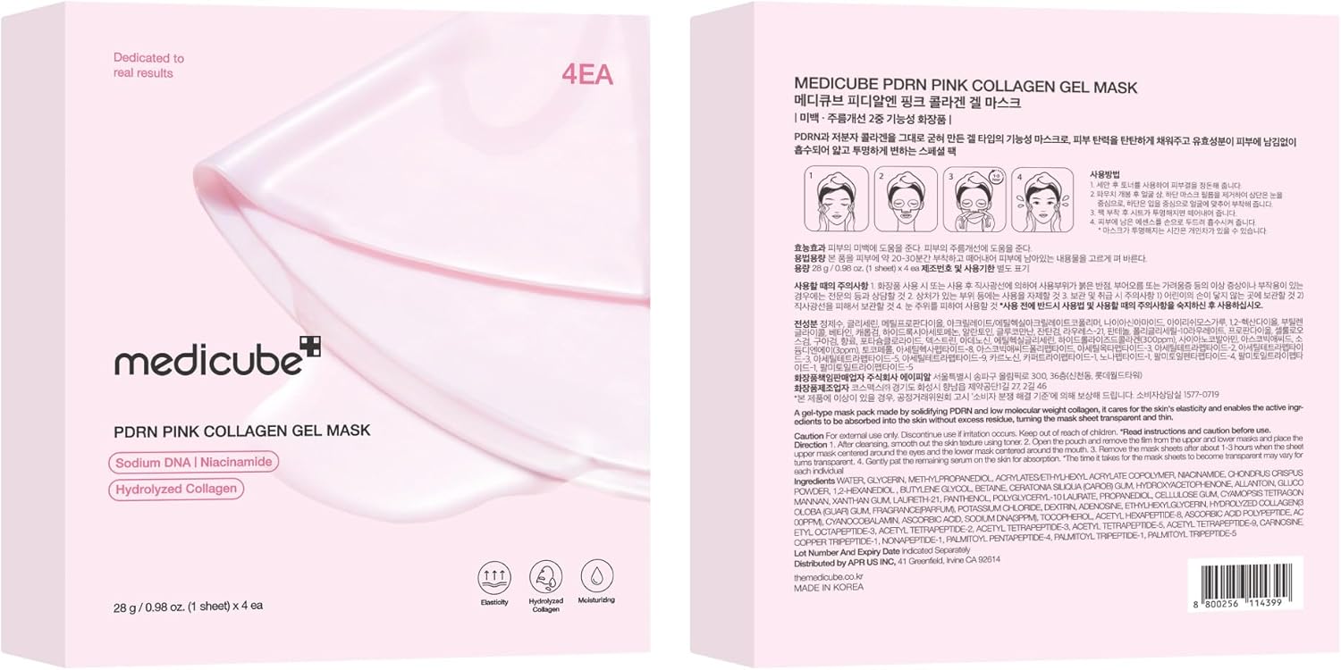 Medicube Pdrn Pink Collagen Gel Mask Single Sheet For Firming, Deep Hydration & Skin Elasticity