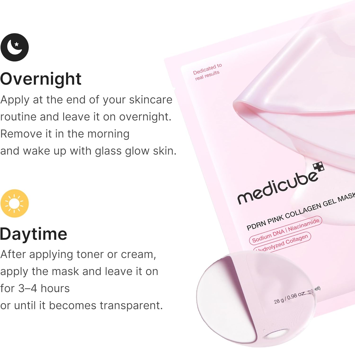 Medicube Pdrn Pink Collagen Gel Mask Single Sheet For Firming, Deep Hydration & Skin Elasticity