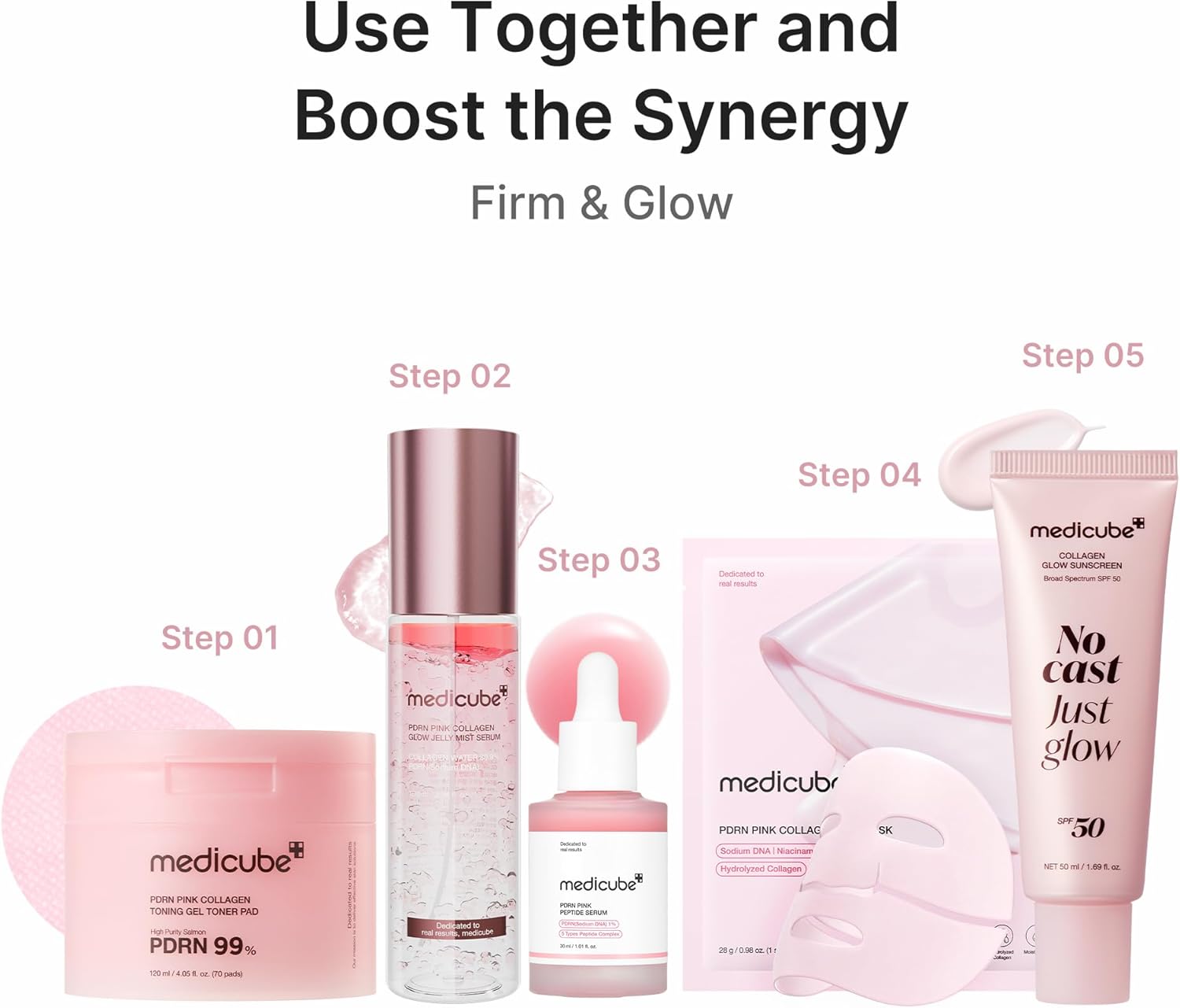 Medicube Pdrn Pink Collagen Gel Mask Single Sheet For Firming, Deep Hydration & Skin Elasticity