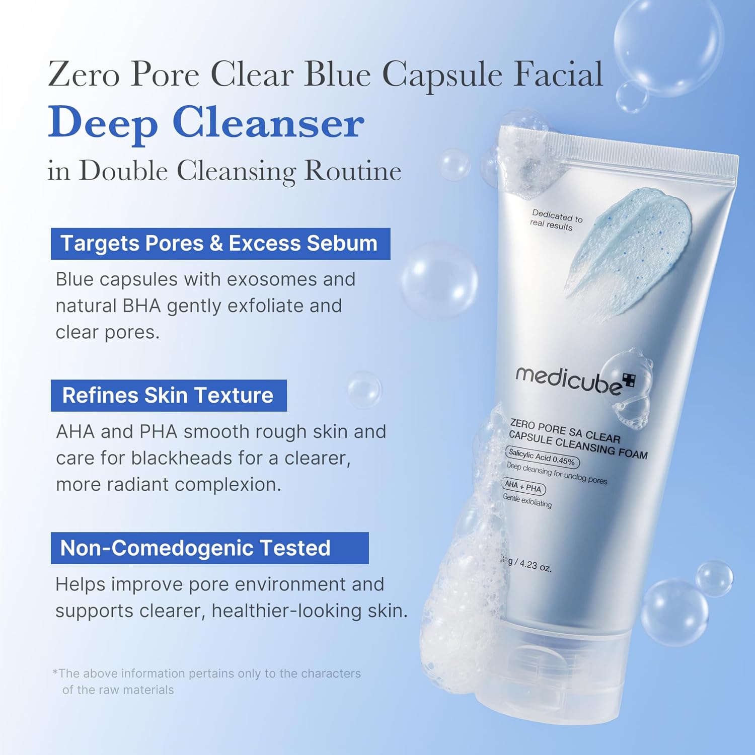 Medicube Zero Pore Sa Clear Capsule Cleansing Foam 120g For Deep Cleansing, Pore Care & Oil Control
