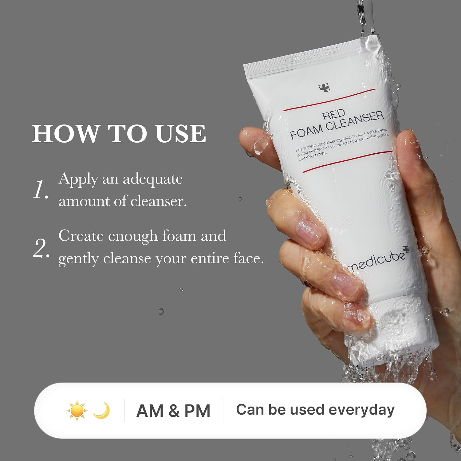 Medicube Red Foam Cleanser 120ml For Deep Cleansing, Acne Care & Oil Control