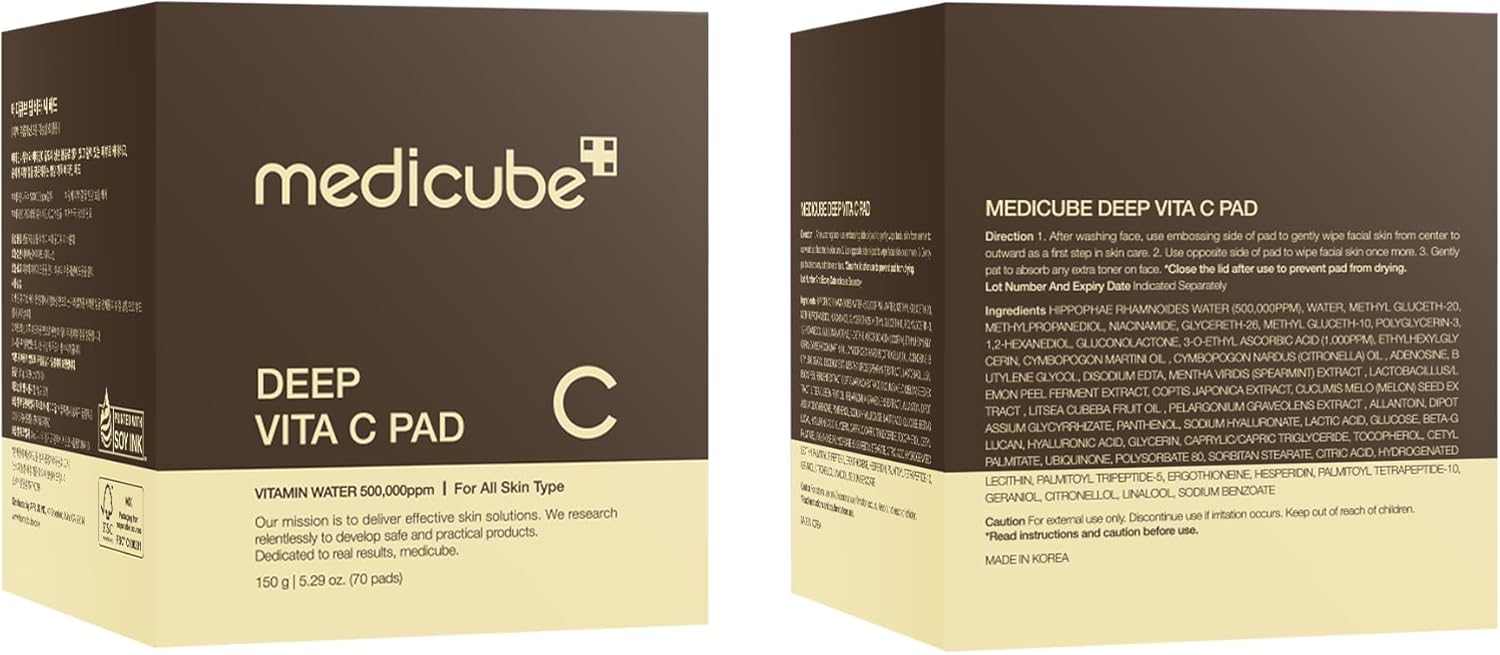Medicube Deep Vita C Pad 70 Pads For Brightening, Dark Spots & Skin Radiance