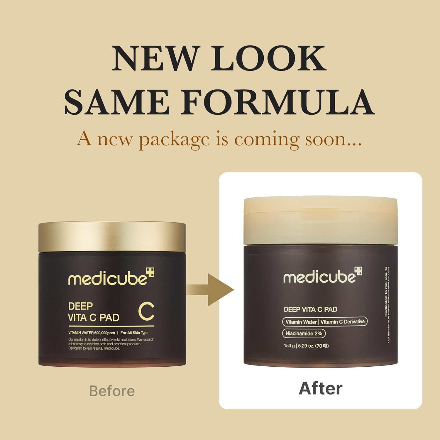 Medicube Deep Vita C Pad 70 Pads For Brightening, Dark Spots & Skin Radiance
