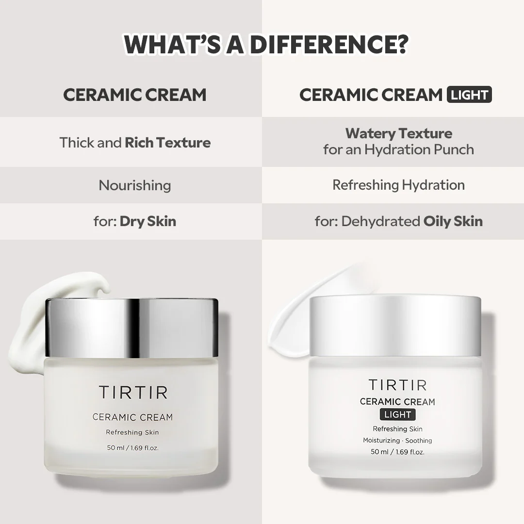Tirtir Ceramic Cream Light 50ml For Deep Hydration, Barrier Repair & Healthy Glow