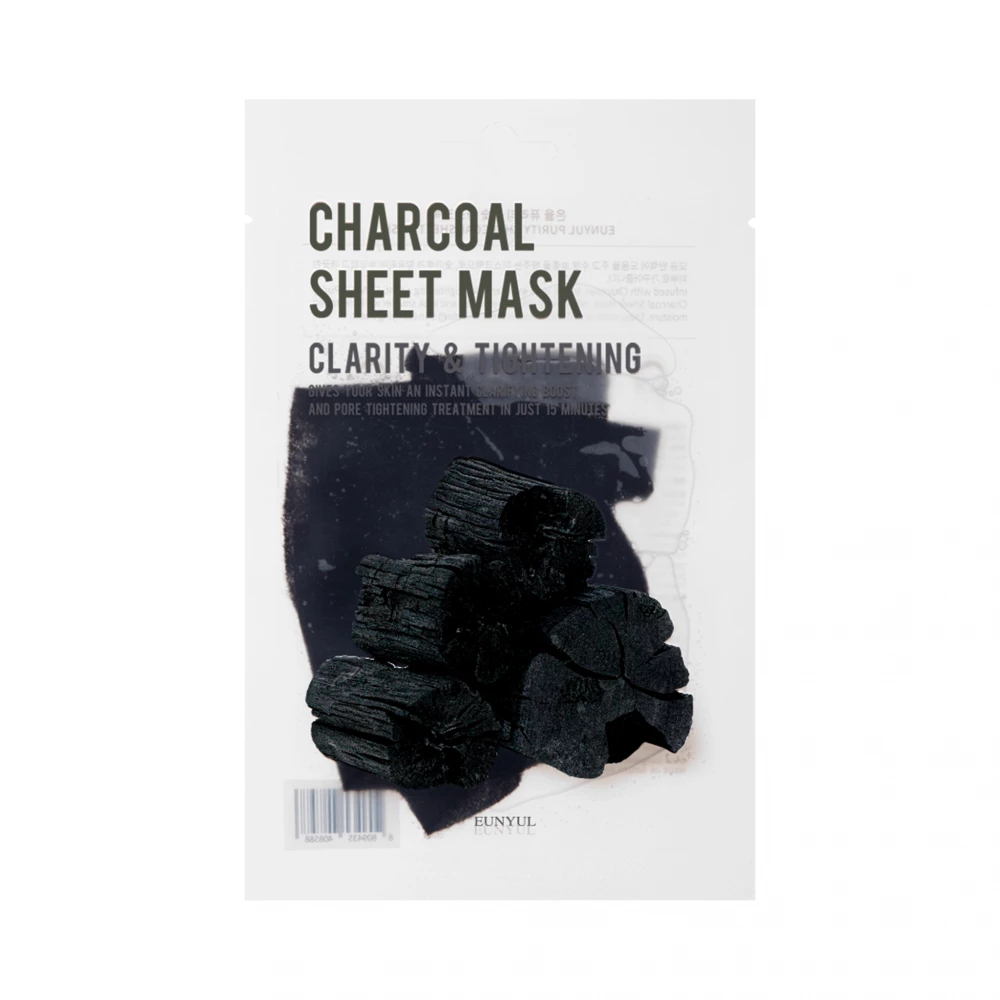 Eunyul Purity Charcoal Sheet Mask 22ml For Deep Cleansing, Pore Care & Oil Control