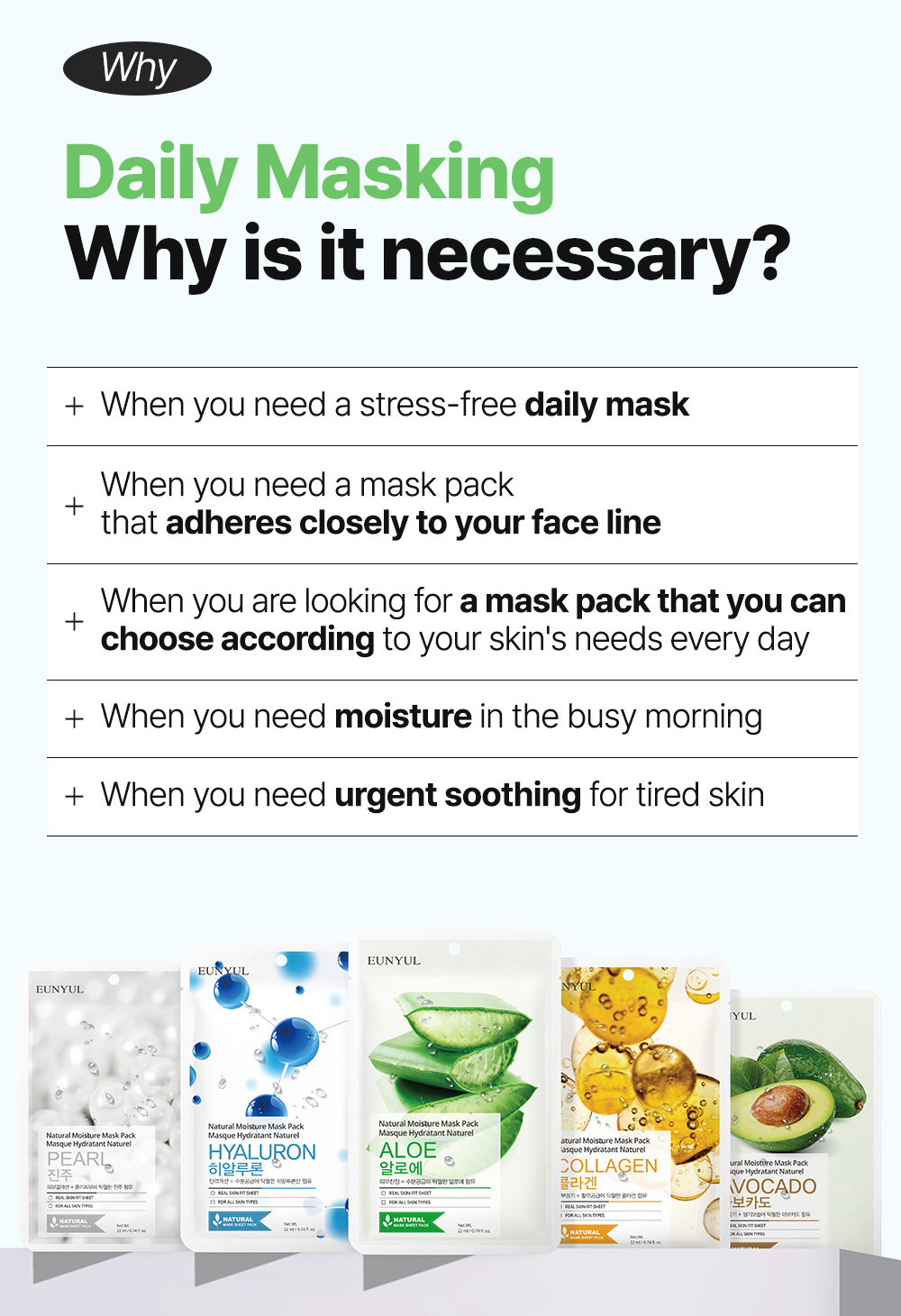 Eunyul Natural Moisture Mask Pack Aloe 22ml For Soothing, Hydration & Skin Barrier Care