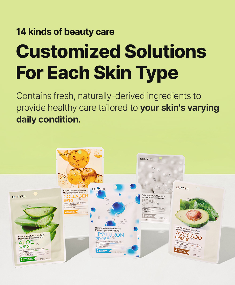 Eunyul Natural Moisture Mask Pack Cucumber 22ml For Cooling, Hydration & Skin Soothing