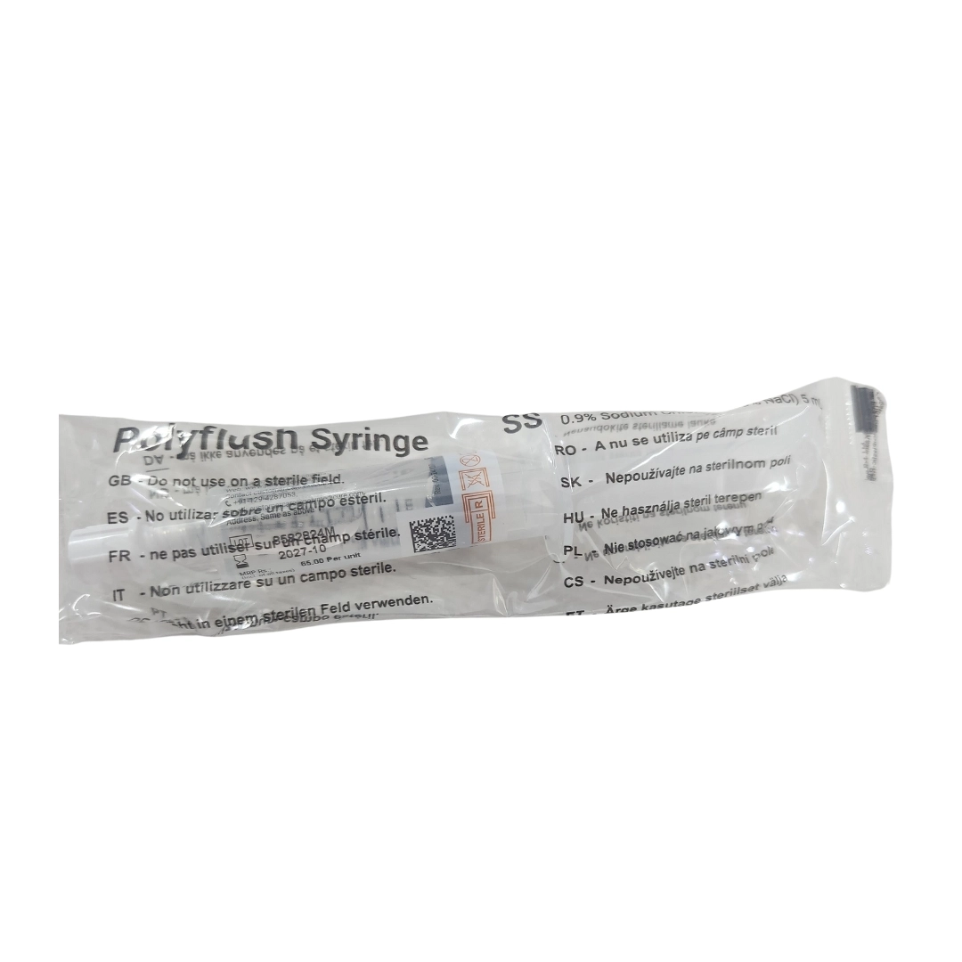 Polyflush Sodium Chloride 0.9% Prefilled Flush Syringe 10ml 5's – Ready-to-use Vascular Access Device Flush