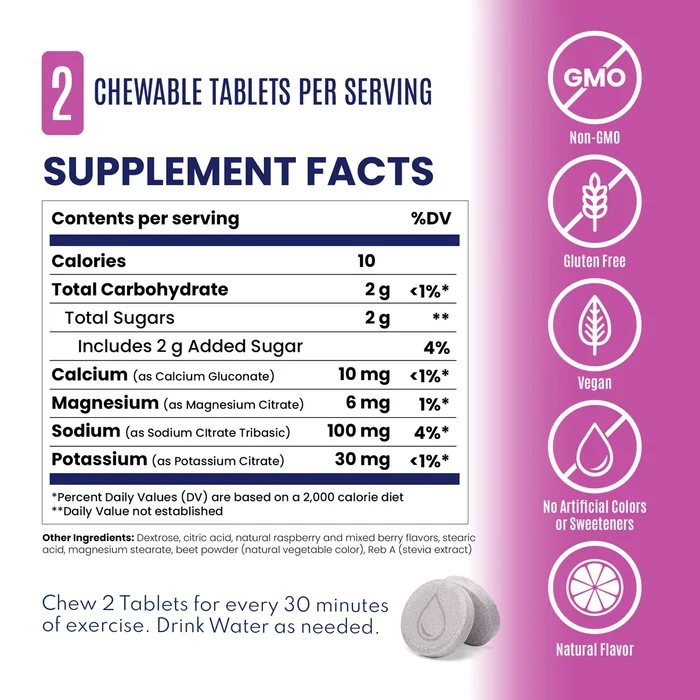 Saltstick Fastchews Electrolyte Mixed Berry 10 Tablets – Rapid Electrolyte Replenishment
