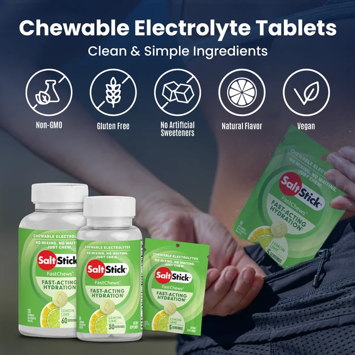 Saltstick Fastchews Electrolyte Zesty Lemon-lime 10 Tablets – Rapid Electrolyte Replenishment