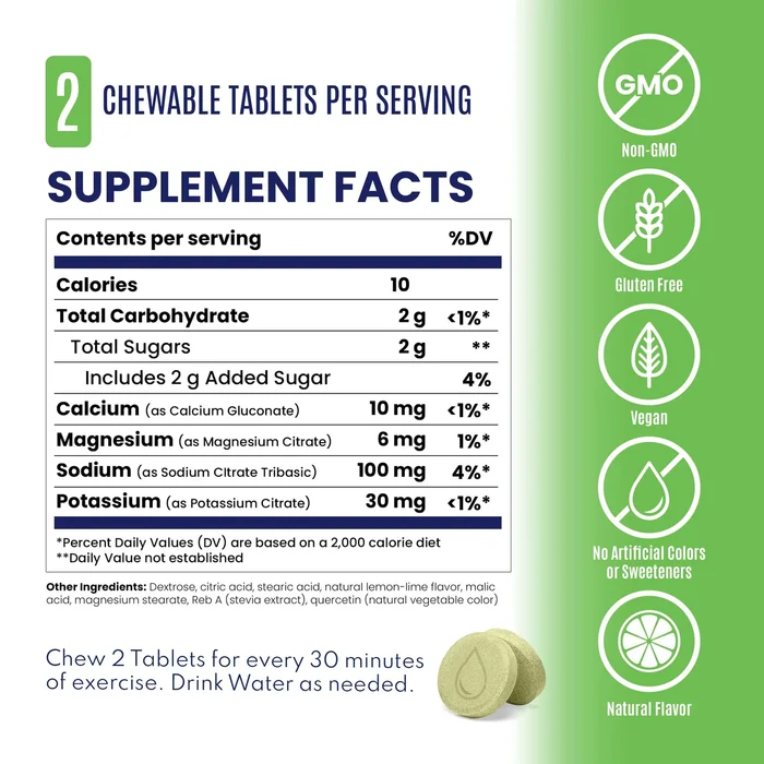 Saltstick Fastchews Electrolyte Zesty Lemon-lime 10 Tablets – Rapid Electrolyte Replenishment