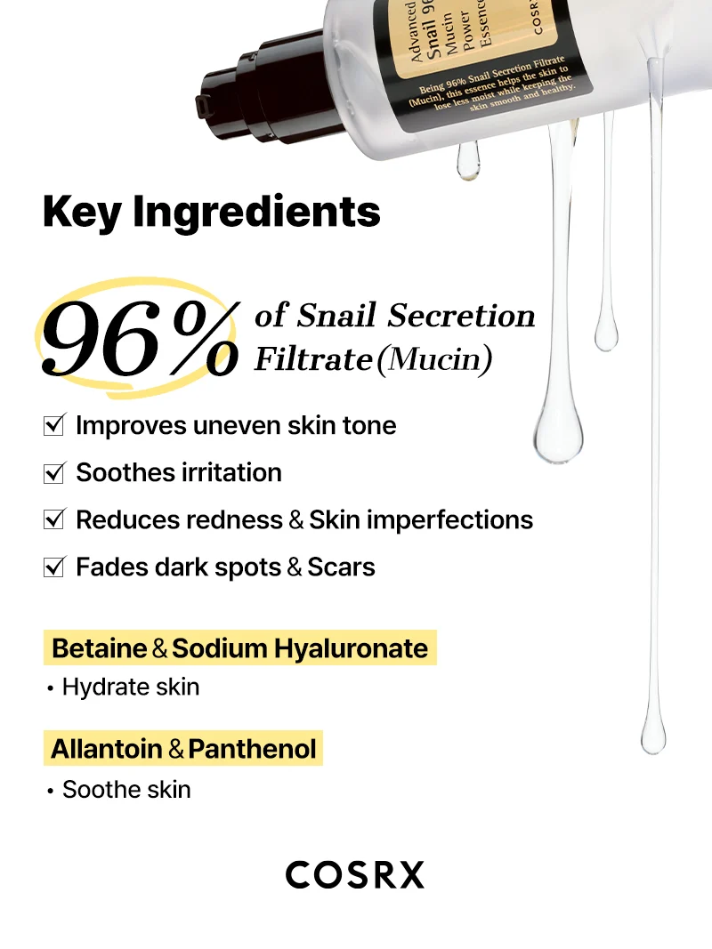 Cosrx Advanced Snail 96 Mucin Power Essence 100ml For Hydration, Repair & Glowing Skin