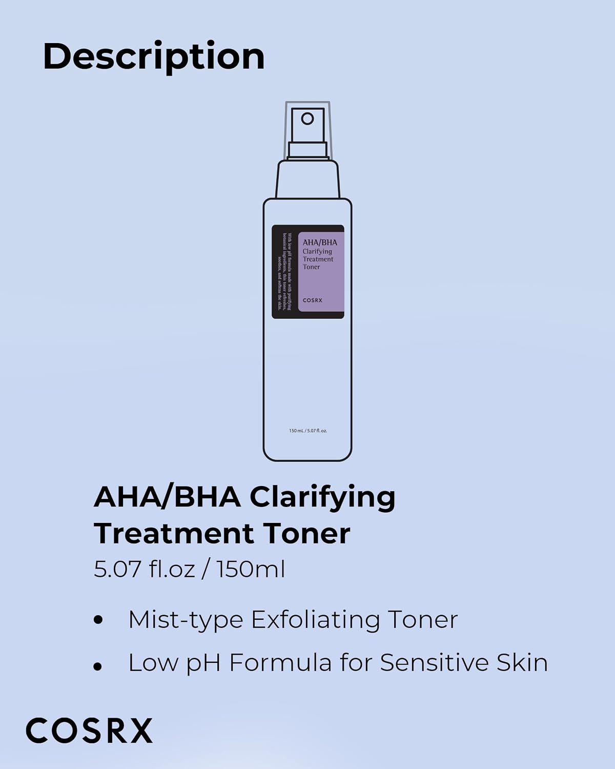 Cosrx Aha/bha Clarifying Treatment Toner 150ml For Exfoliation, Pores & Clearer Skin