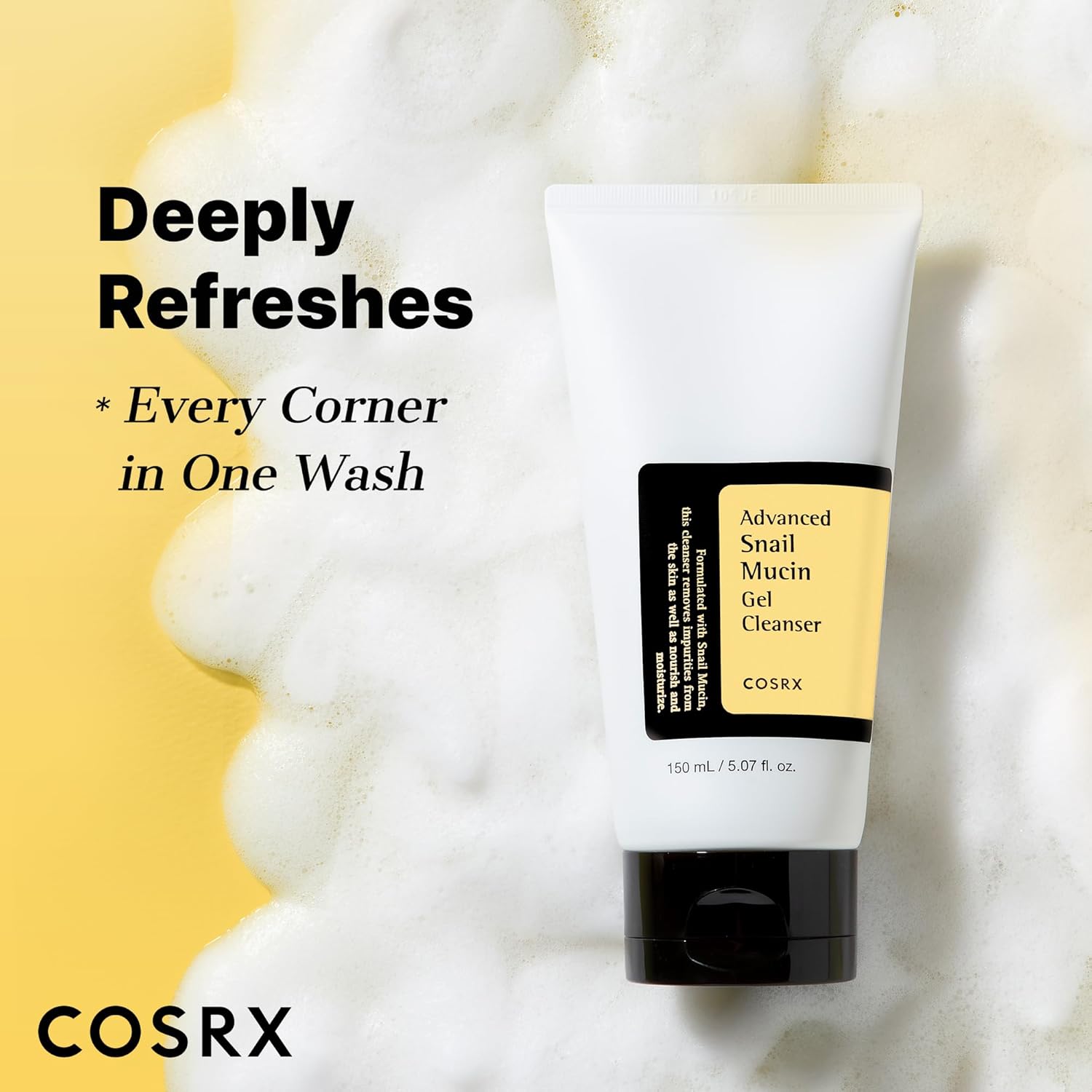 Cosrx Advanced Snail Mucin Gel Cleanser 150ml For Gentle Cleansing, Hydration & Barrier Care