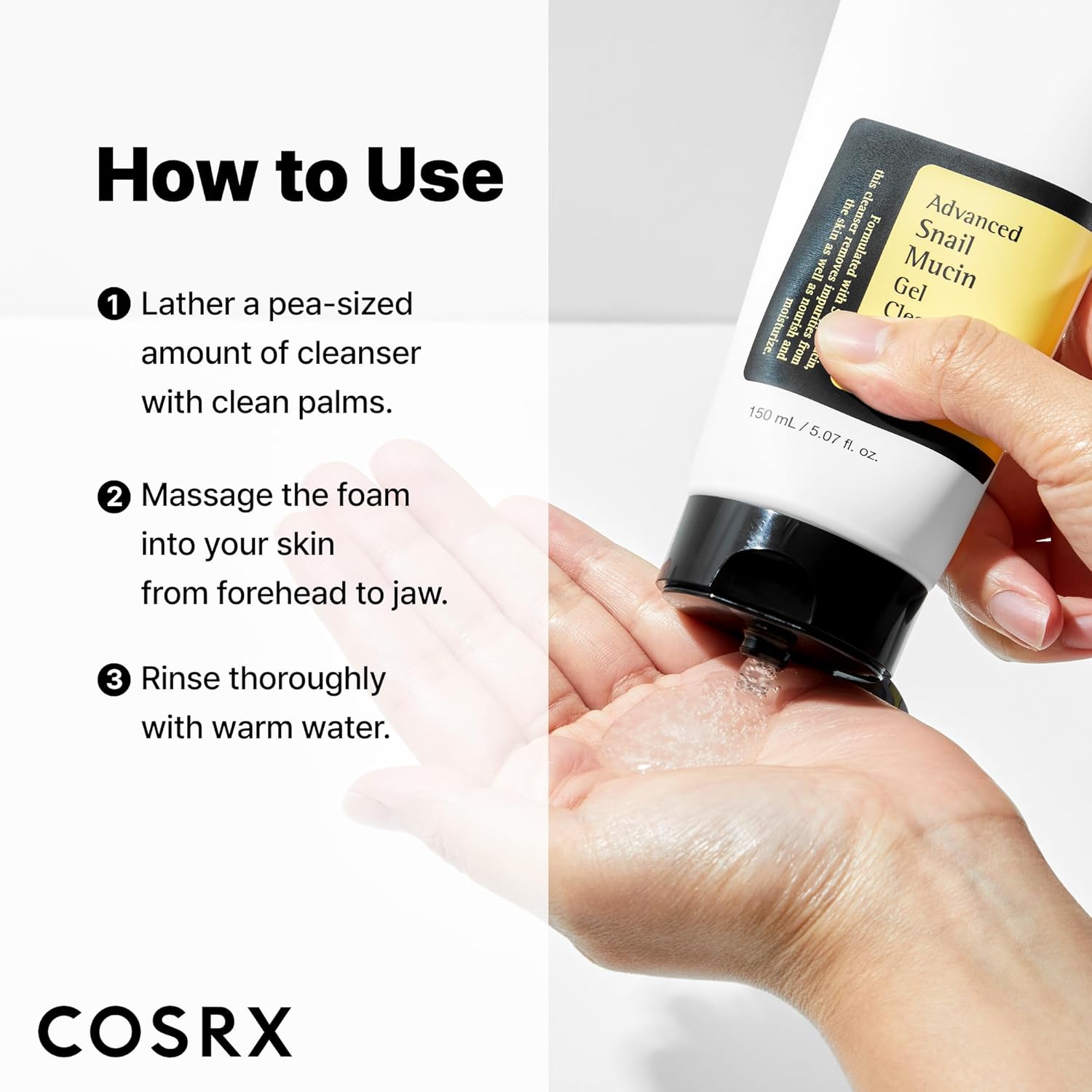 Cosrx Advanced Snail Mucin Gel Cleanser 150ml For Gentle Cleansing, Hydration & Barrier Care