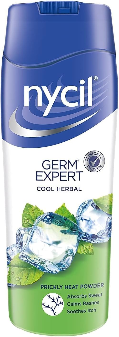 Nycil Cool Herbal Prickly Heat Powder 150g – Cooling Relief From Sweat, Itching & Prickly Heat