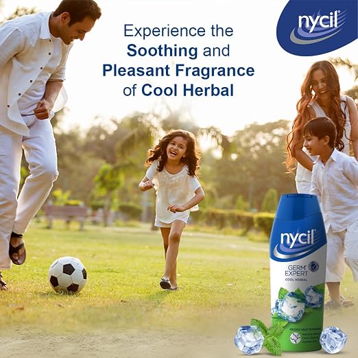 Nycil Cool Herbal Prickly Heat Powder 150g – Cooling Relief From Sweat, Itching & Prickly Heat