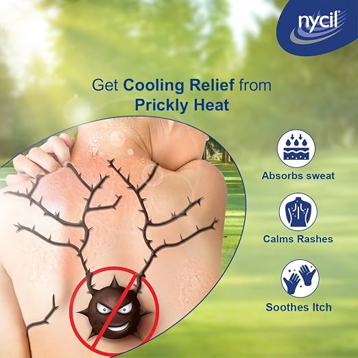 Nycil Cool Herbal Prickly Heat Powder 150g – Cooling Relief From Sweat, Itching & Prickly Heat