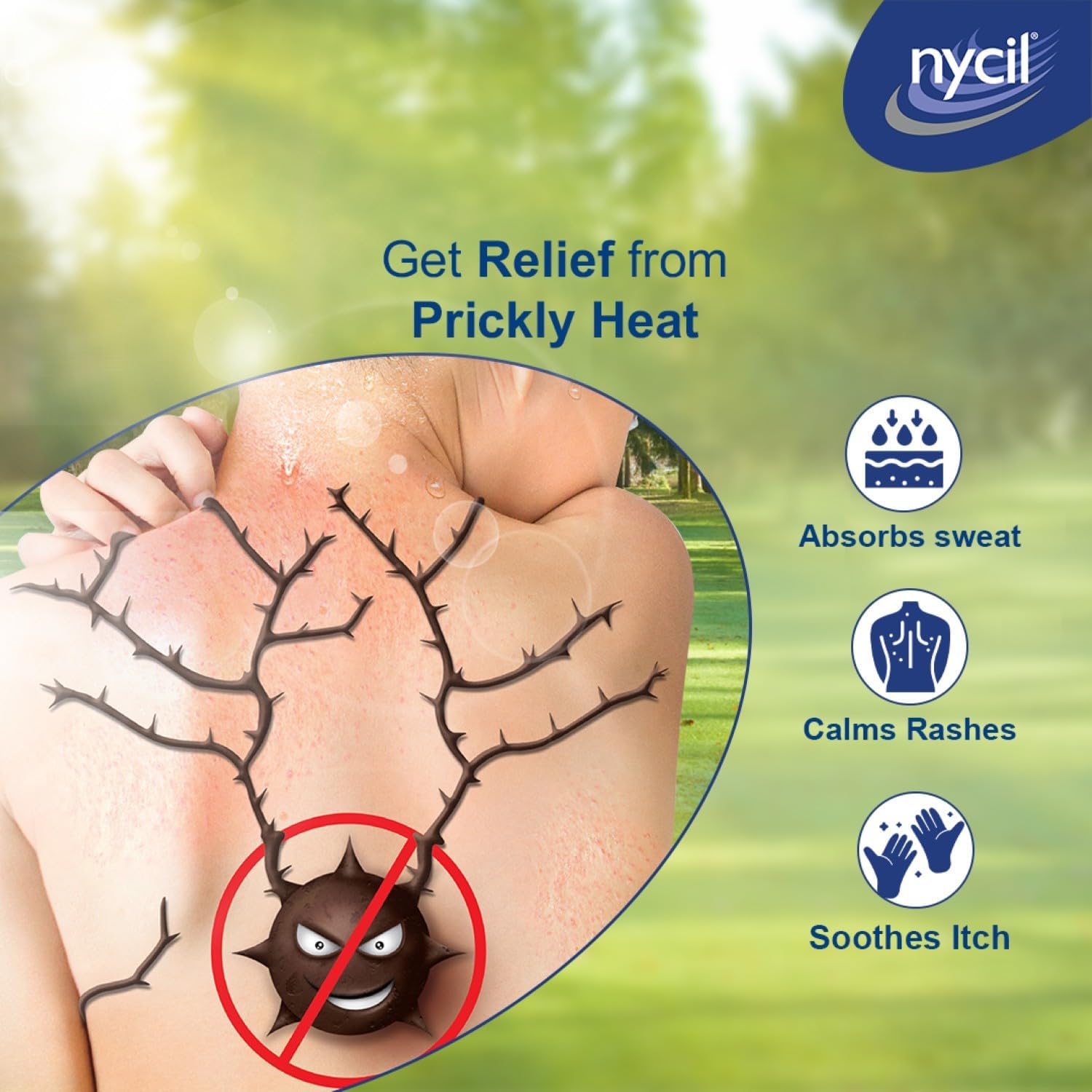 Nycil Classic Prickly Heat Powder 150g – Helps Control Sweat, Itching & Prickly Heat