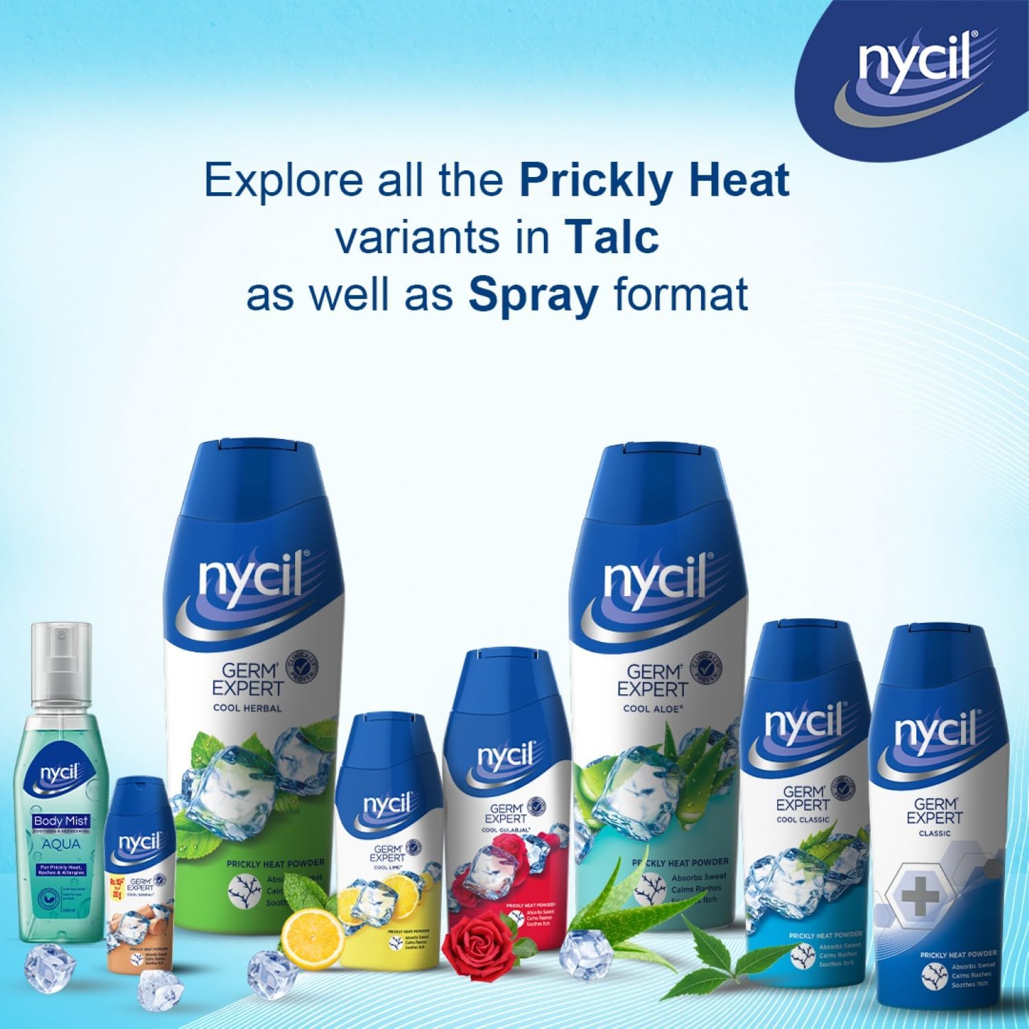 Nycil Classic Prickly Heat Powder 150g – Helps Control Sweat, Itching & Prickly Heat