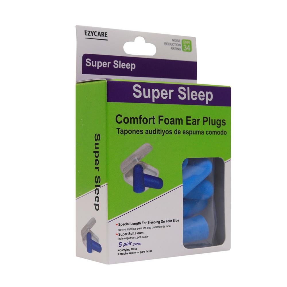 Ezycare Super Sleep Comfort Foam Ear Plugs For Noise Reduction 10264