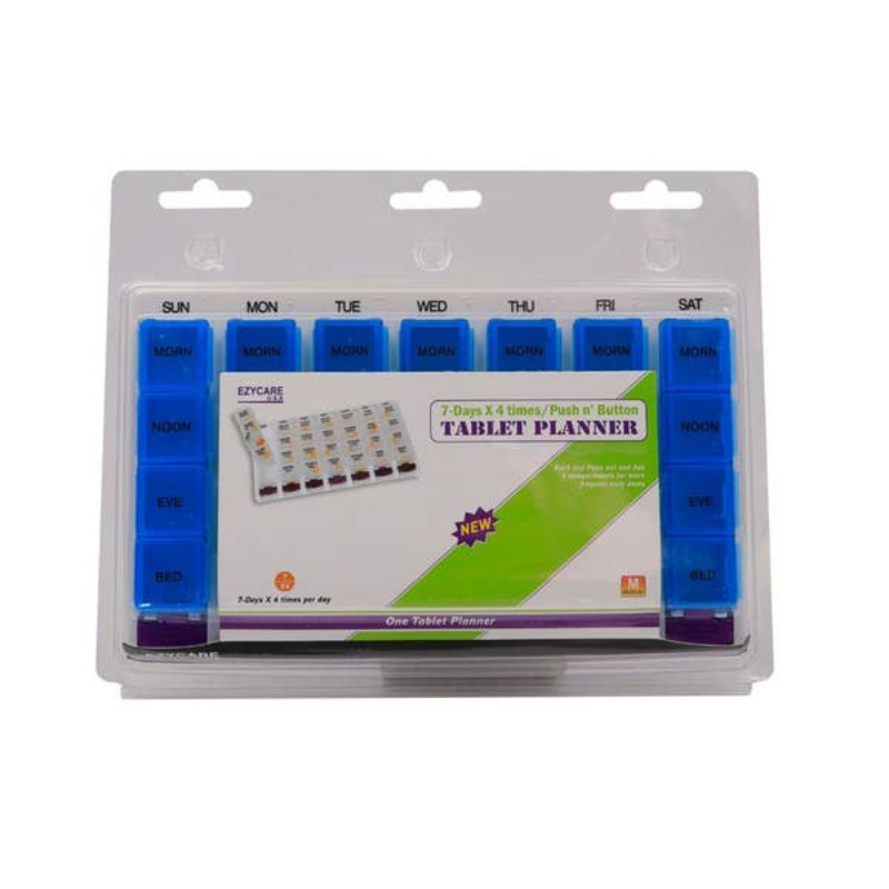 Ezycare 7-day Push Button Tablet Planner For Medication Organisation 17534