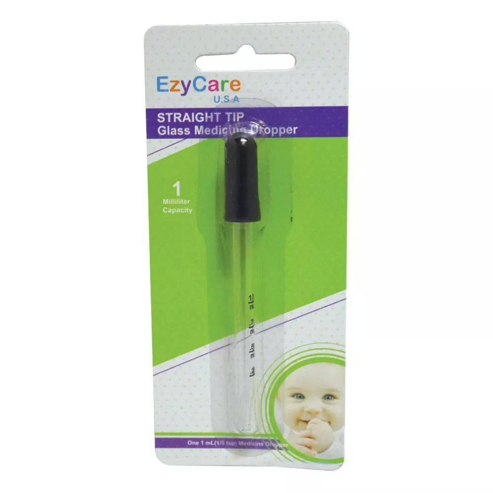 Ezycare Straight Tip Glass Medicine Dropper 1 ML 19349