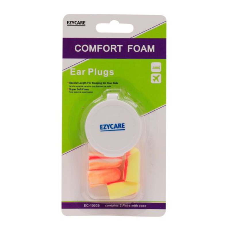 Ezycare Comfort Foam Ear Plugs 2 Pairs For Noise Reduction 10039