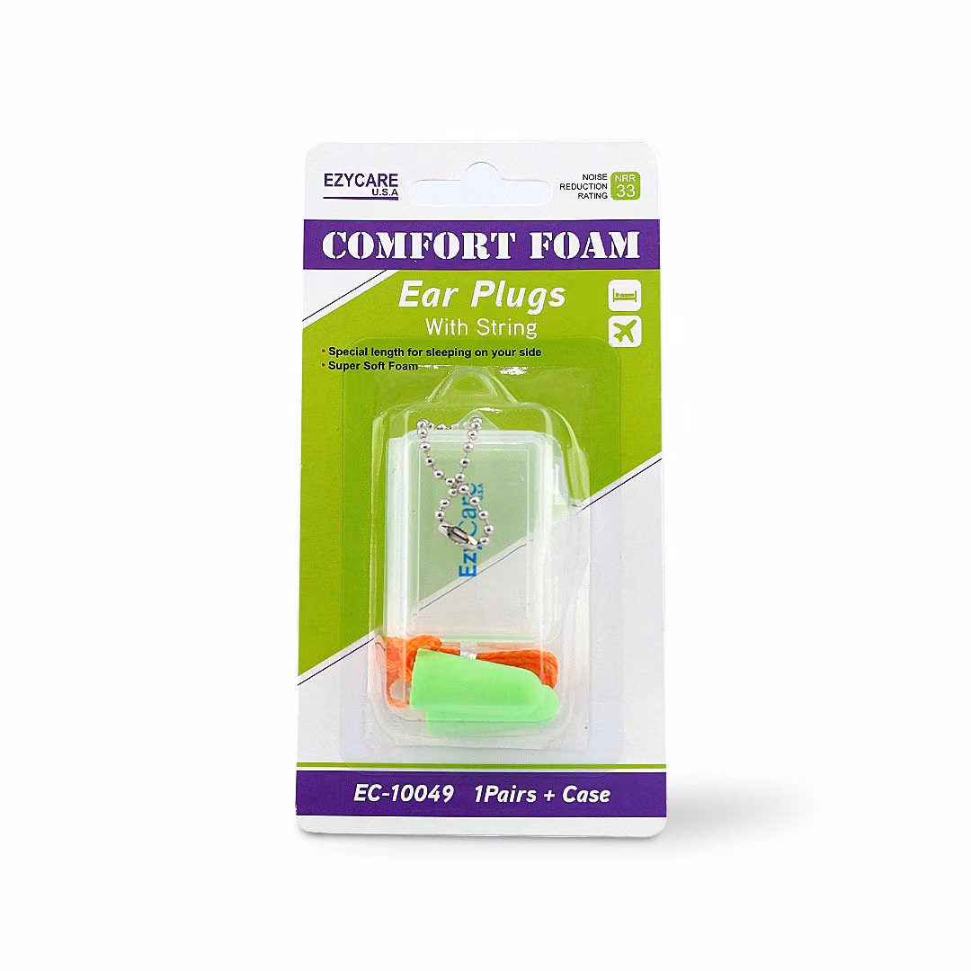 Ezycare Ear Plugs With String - 1 Pair For Noise Reduction & Ear Protection