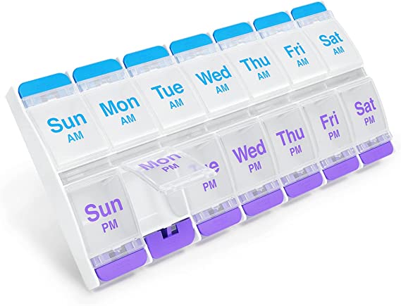 Ezycare 7-day Am/pm Push 'n Button Tablet Planner For Medication Organisation 17376
