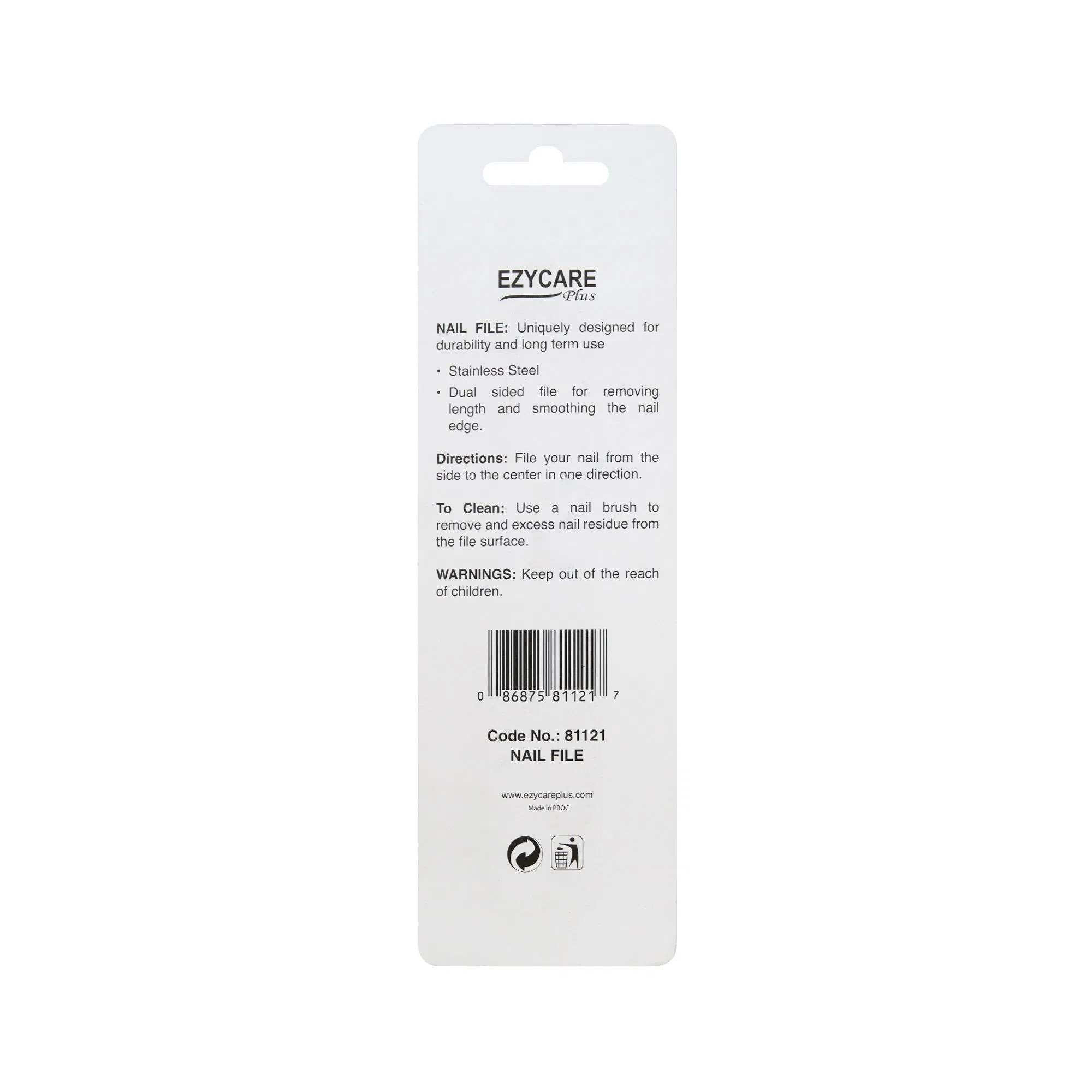 Ezycare Nail File 81121 For Nail Shaping & Grooming