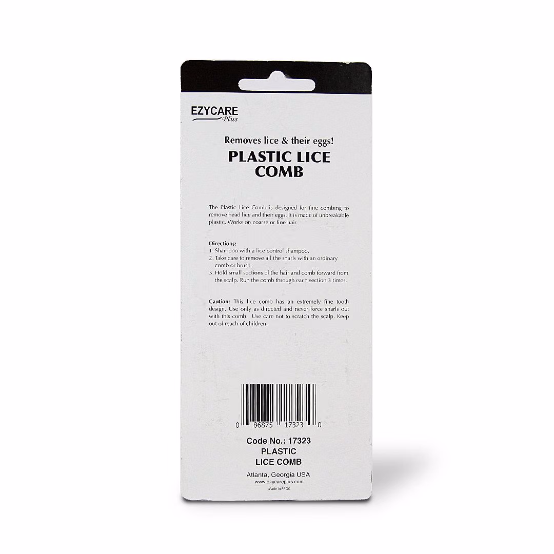 Ezycare Plastic Lice Comb 17323 For Head Lice & Nit Removal