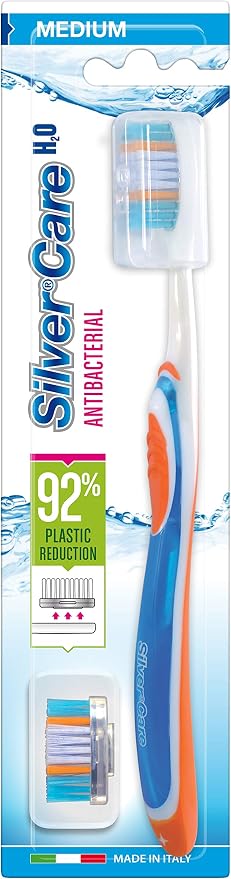 Silver Care +pharma Refillable Antibacterial Toothbrush Medium – Everyday Gum & Teeth Cleaning