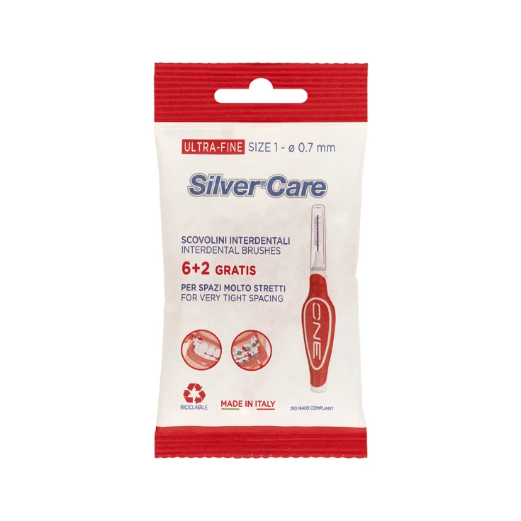 Silver Care Interdental Brush Ultra-fine 0.7mm 6+2 – Precision Between-teeth Cleaning