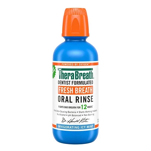 Therabreath Fresh Breath Oral Rinse Icy Mint 473ml – Long-lasting Bad Breath Protection