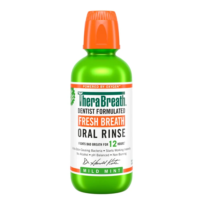Therabreath Fresh Breath Oral Rinse Mild Mint 473ml – Gentle Long-lasting Fresh Breath Protection