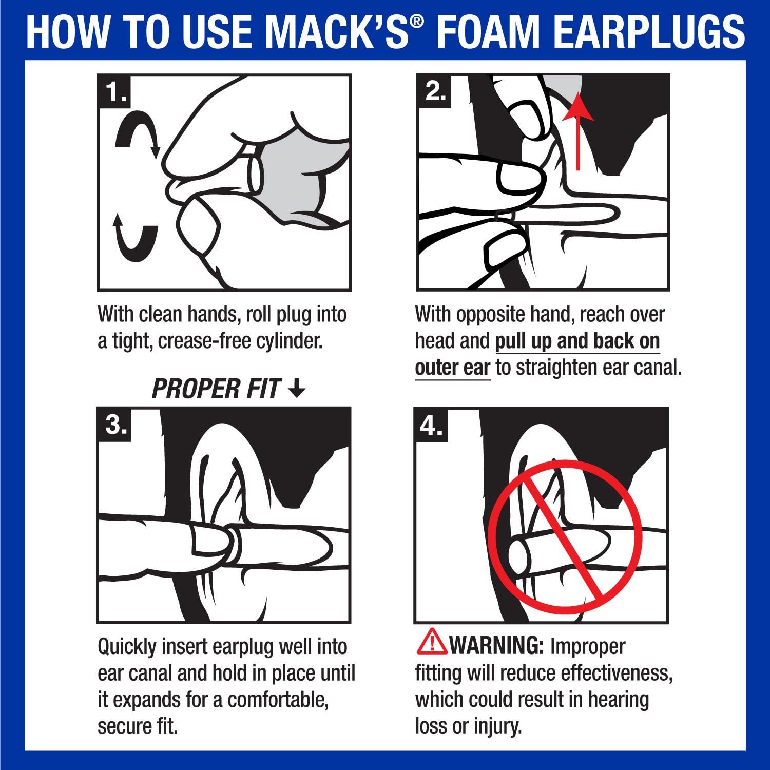 Mack's Acoustic Foam Earplugs 7 Pairs