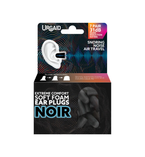Urgaid Soft Foam Ear Plugs Noir Black For Noise Reduction 7 Pairs