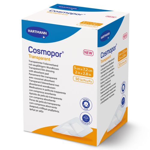 Cosmopor Transparent Sterile Dressing 5 X 7.2cm 50 Pieces For Waterproof Wound Protection