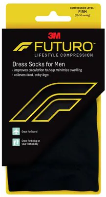 Futuro Firm Men`S Black Dress Socks- Large