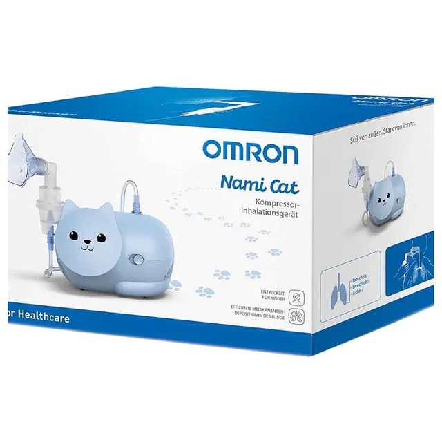 OMRON Nami Cat NE-C303K-KDUK Kids Compressor Nebulizer with Adult & Child Masks – Child-Friendly Respiratory Therapy